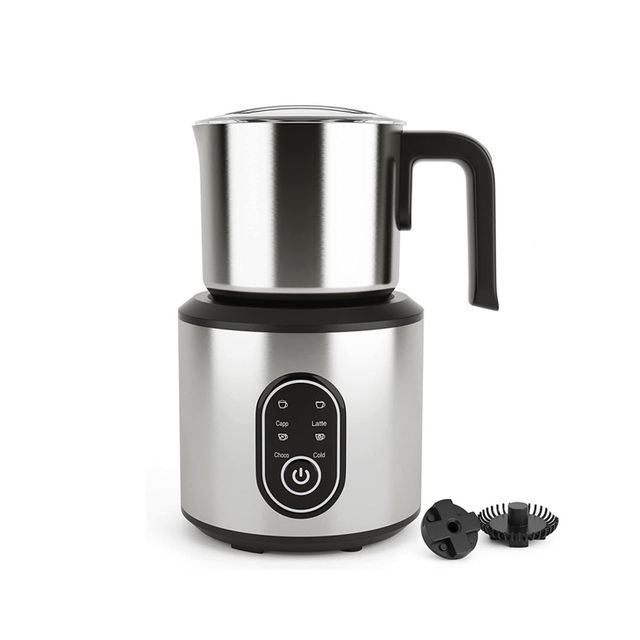 Electric Milk Frother, 5 in 1 Milk Frother and Steamer, 350ml Hot/Cold Foam Maker for Hot and Cold Milk Froth, Hot Milk, Chocolate Milk with Silicone Spatula & 2 Whisks