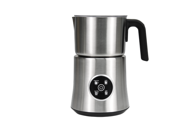 Hot Chocolate Maker with 5 in 1 Milk Frother and Steamer, Professional Milk Steamer, 17 oz/3.5 oz, Stainless Steel, Hot and Cold Milk Frother for Latte, Macchiato, Cappuccino and Hot Chocolate